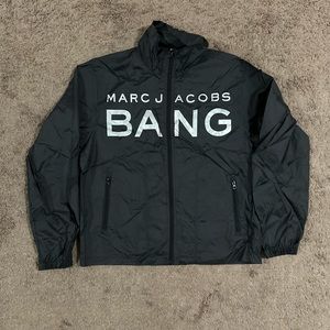 Marc Jacob Bang Unisex Windbreaker Jacket Black W/Zip Pockets